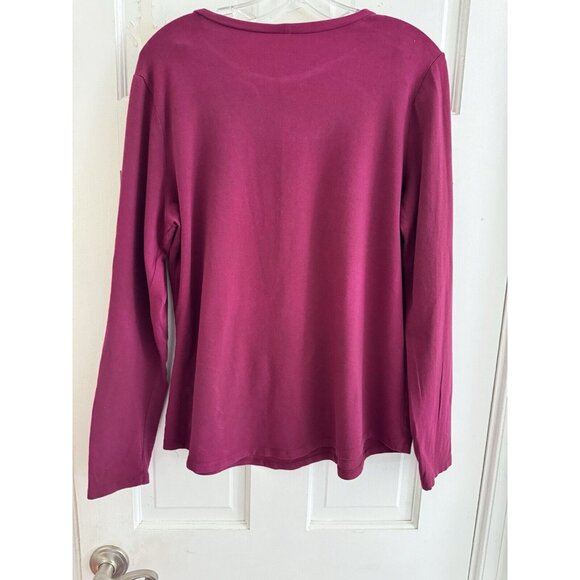 Susan Graver Weekend Essentials Women’s Sz L Raspberry Pullover Butter Top - Picture 4 of 6
